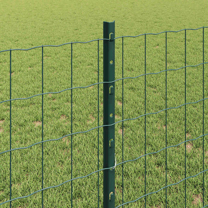 vidaXL Zaun mit Pfosten Grün 0,8 x 10 m Stahl und PVC