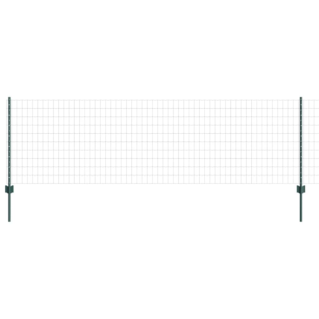 vidaXL Zaun mit Pfosten Grün 0,8 x 10 m Stahl und PVC
