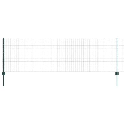 vidaXL Zaun mit Pfosten Grün 0,8 x 10 m Stahl und PVC