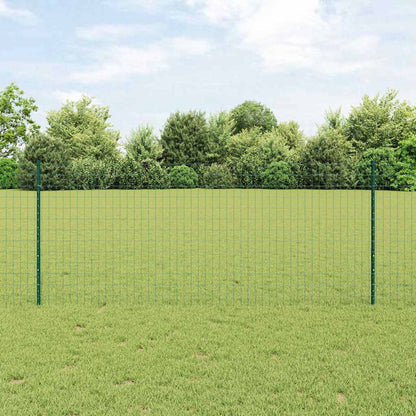 vidaXL Zaun mit Pfosten Grün 1 x 10 m Stahl und PVC