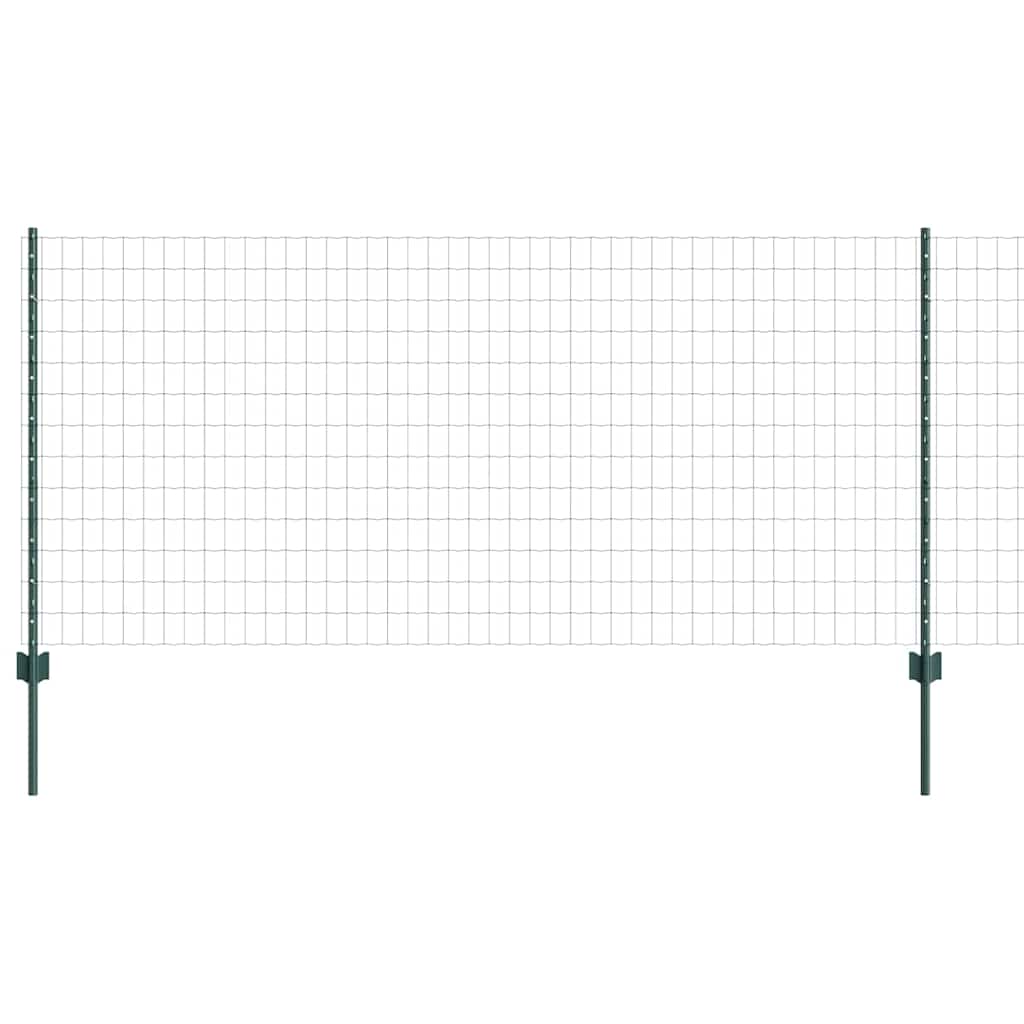vidaXL Zaun mit Pfosten Grün 1 x 10 m Stahl und PVC