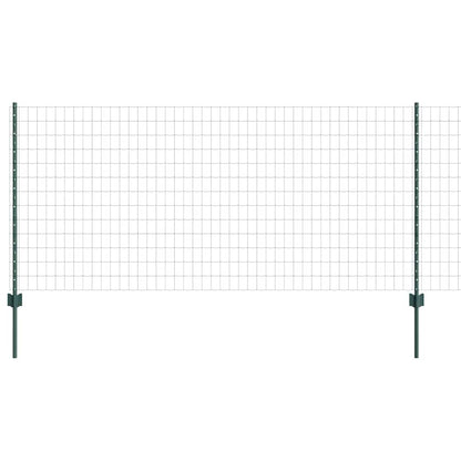 vidaXL Zaun mit Pfosten Grün 1 x 10 m Stahl und PVC
