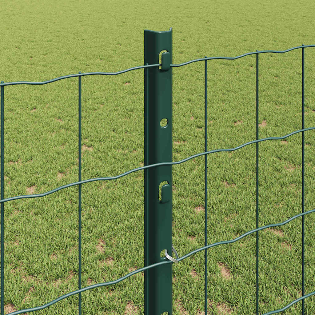 vidaXL Zaun mit Pfosten Grün 1,2 x 10 m Stahl und PVC