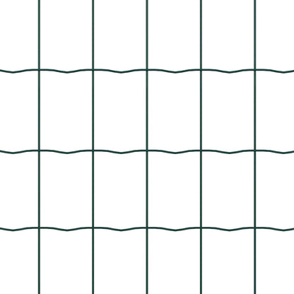 vidaXL Zaun mit Pfosten Grün 0,4 x 10 m Stahl und PVC