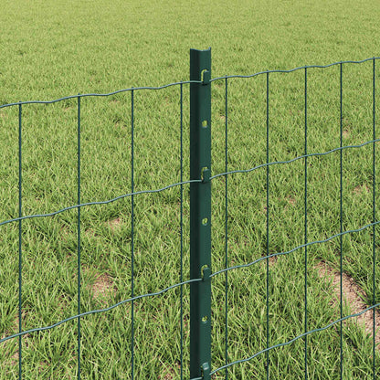 vidaXL Zaun mit Pfosten Grün 0,4 x 10 m Stahl und PVC