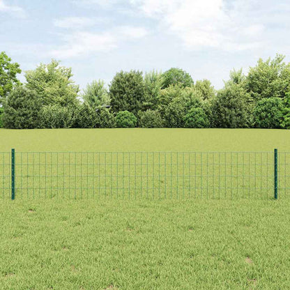 vidaXL Zaun mit Pfosten Grün 0,4 x 10 m Stahl und PVC