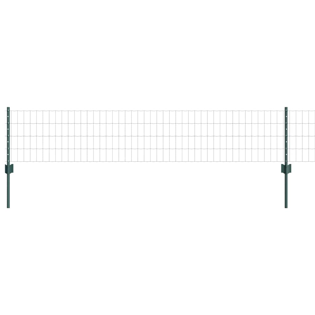 vidaXL Zaun mit Pfosten Grün 0,4 x 10 m Stahl und PVC
