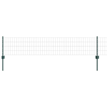 vidaXL Zaun mit Pfosten Grün 0,4 x 10 m Stahl und PVC