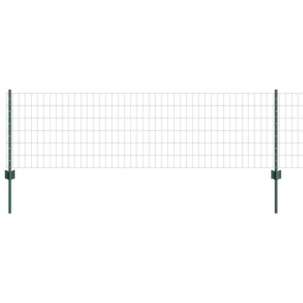 vidaXL Zaun mit Pfosten Grün 0,6 x 10 m Stahl und PVC