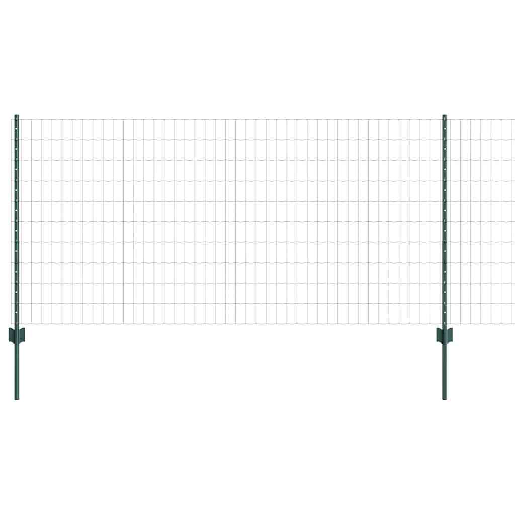 vidaXL Zaun mit Pfosten Grün 1 x 10 m Stahl und PVC
