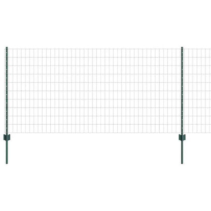vidaXL Zaun mit Pfosten Grün 1 x 10 m Stahl und PVC