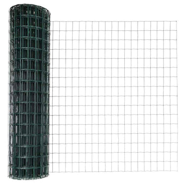 vidaXL Zaun mit Pfosten Grün 1,4 x 10 m Stahl und PVC