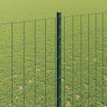 vidaXL Zaun mit Pfosten Grün 1,5 x 10 m Stahl und PVC
