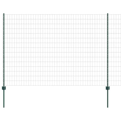 vidaXL Zaun mit Pfosten Grün 1,5 x 10 m Stahl und PVC