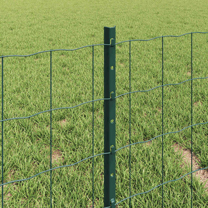 vidaXL Zaun mit Pfosten Grün 0,4 x 10 m Stahl und PVC