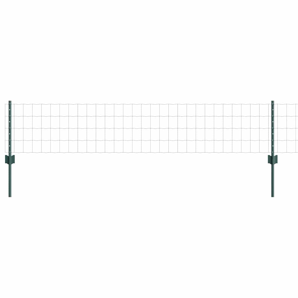 vidaXL Zaun mit Pfosten Grün 0,4 x 10 m Stahl und PVC