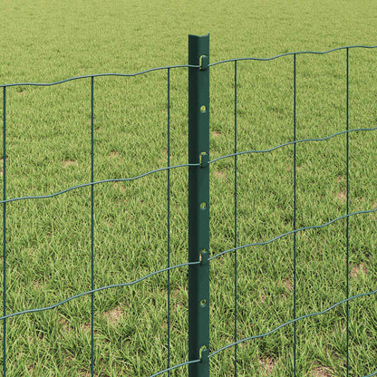 vidaXL Zaun mit Pfosten Grün 0,6 x 10 m Stahl und PVC