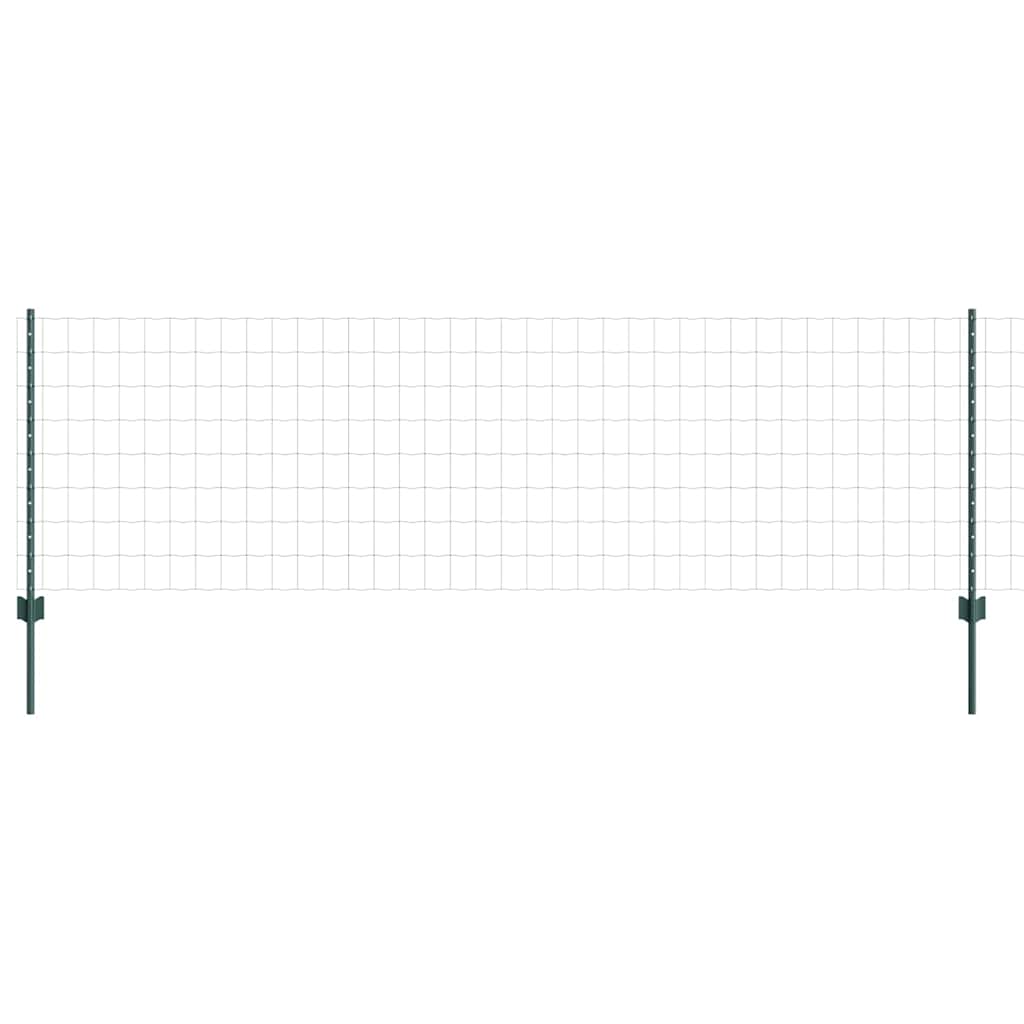 vidaXL Zaun mit Pfosten Grün 0,8 x 10 m Stahl und PVC