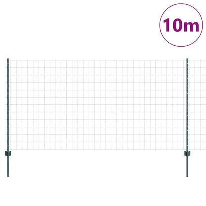 vidaXL Zaun mit Pfosten Grün 1,2 x 10 m Stahl und PVC