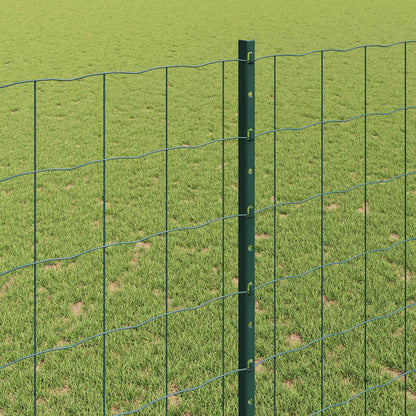 vidaXL Zaun mit Pfosten Grün 1,4 x 10 m Stahl und PVC
