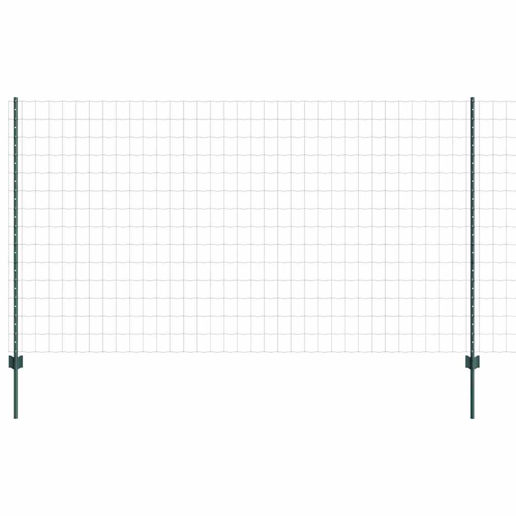 vidaXL Zaun mit Pfosten Grün 1,4 x 10 m Stahl und PVC