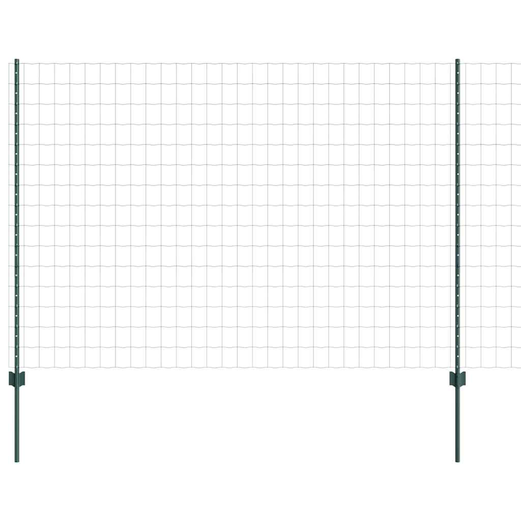vidaXL Zaun mit Pfosten Grün 1,5 x 10 m Stahl und PVC