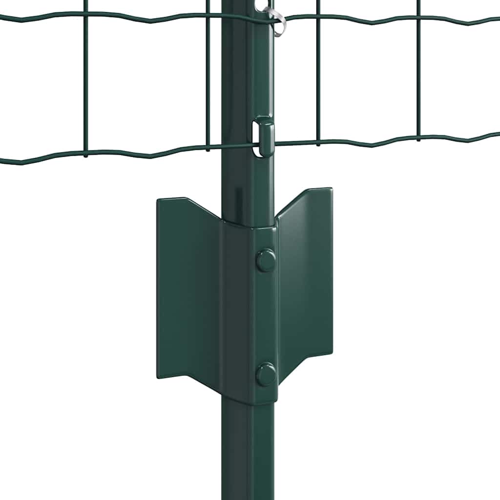 vidaXL Zaun mit Pfosten Grün 0,4 x 10 m Stahl und PVC