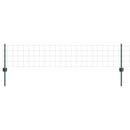 vidaXL Zaun mit Pfosten Grün 0,4 x 10 m Stahl und PVC