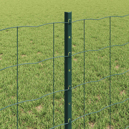 vidaXL Zaun mit Pfosten Grün 0,6 x 10 m Stahl und PVC