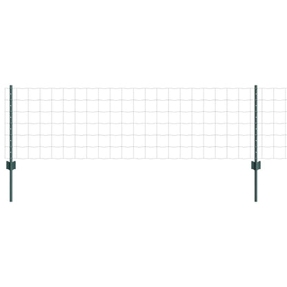 vidaXL Zaun mit Pfosten Grün 0,6 x 10 m Stahl und PVC