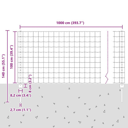 vidaXL Clôture avec poteaux vert 1 x 10 m Acier