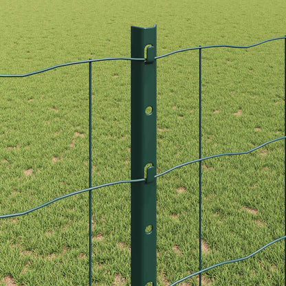 Zaun mit Pfosten Grün 1,2 x 10 m Stahl