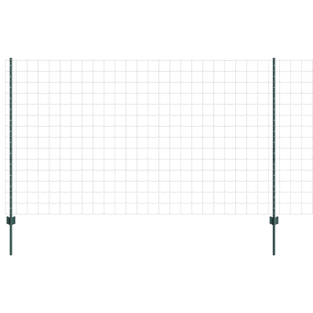Zaun mit Pfosten Grün 1,4 x 10 m Stahl und PVC