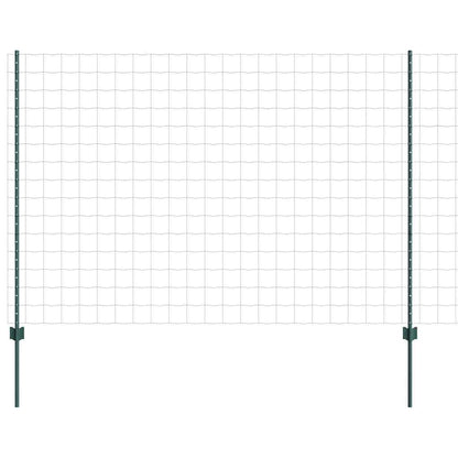 Zaun mit Pfosten Grün 1,5 x 10 m Stahl