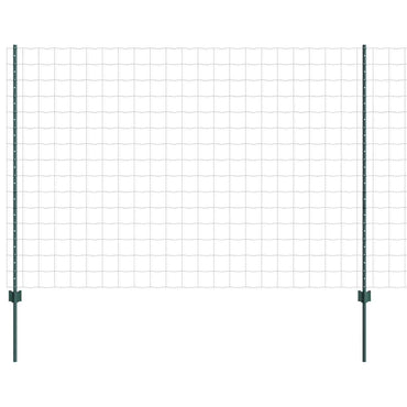 vidaXL Zaun mit Pfosten Grün 1,6 x 10 m Stahl und PVC