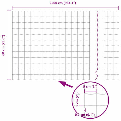 vidaXL Zaun mit Pfosten Grün 0,6 x 25 m Stahl und PVC