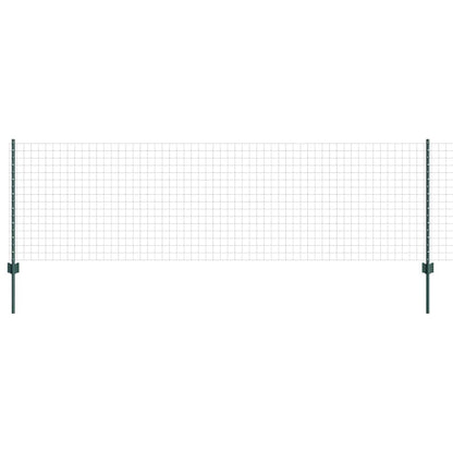 vidaXL Zaun mit Pfosten Grün 0,8 x 25 m Stahl und PVC
