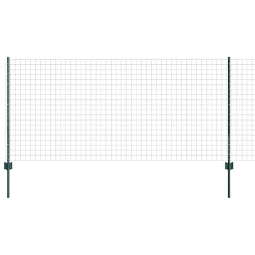 vidaXL Zaun mit Pfosten Grün 1 x 25 m Stahl und PVC