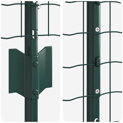 vidaXL Clôture avec Poteaux Vert 1,2 x 25 m Acier et PVC