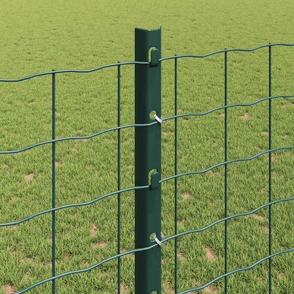 vidaXL Clôture avec Poteaux Vert 1,2 x 25 m Acier et PVC
