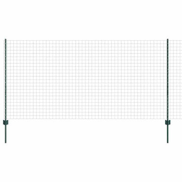 vidaXL Clôture avec Poteaux Vert 1,2 x 25 m Acier et PVC