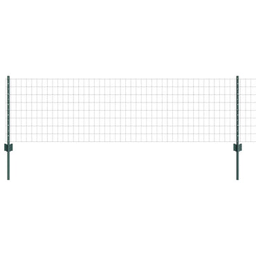 vidaXL Zaun mit Pfosten Grün 0,6 x 25 m Stahl und PVC