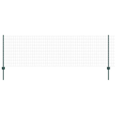 vidaXL Zaun mit Pfosten Grün 0,8 x 25 m Stahl und PVC