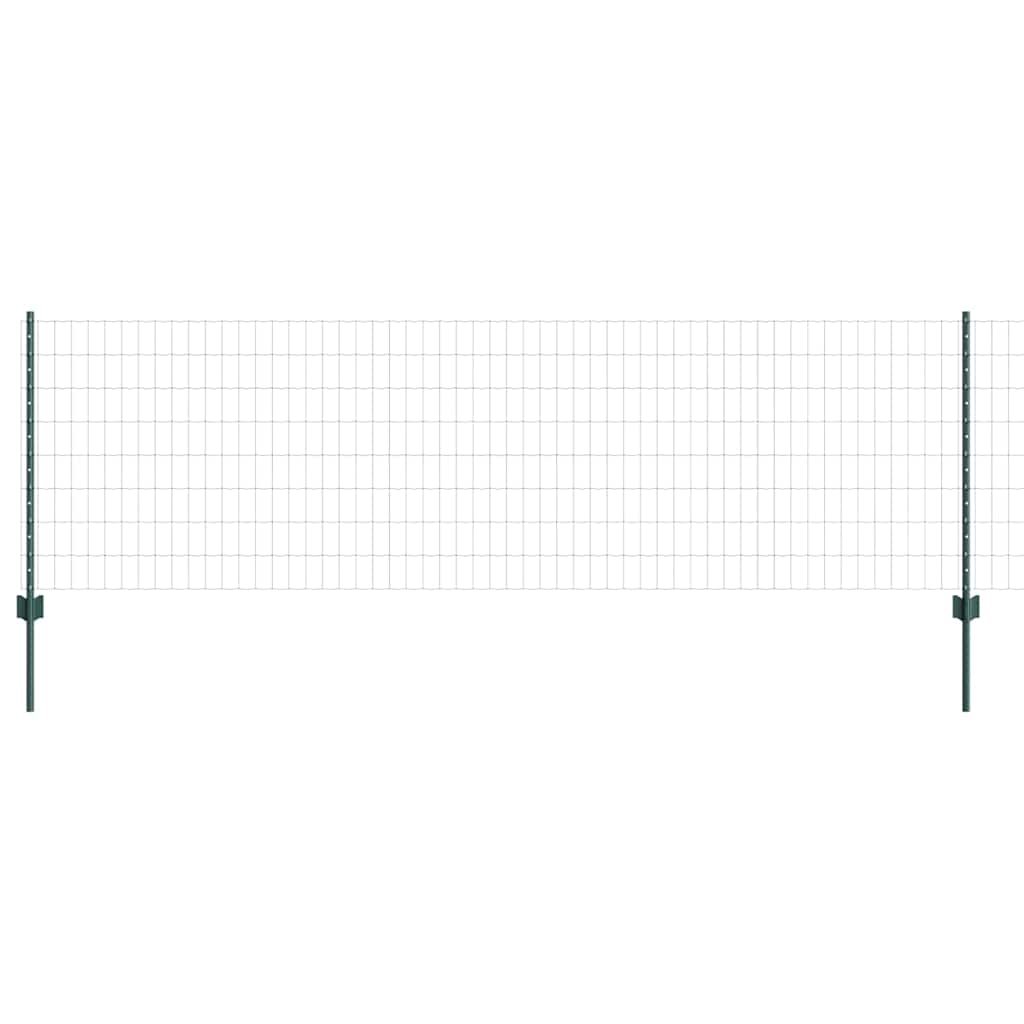 vidaXL Zaun mit Pfosten Grün 0,8 x 25 m Stahl und PVC