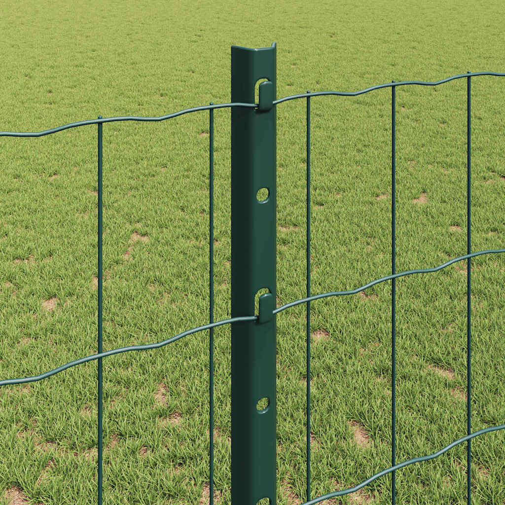 vidaXL Clôture avec Poteaux Vert 1,2 x 25 m Acier et PVC