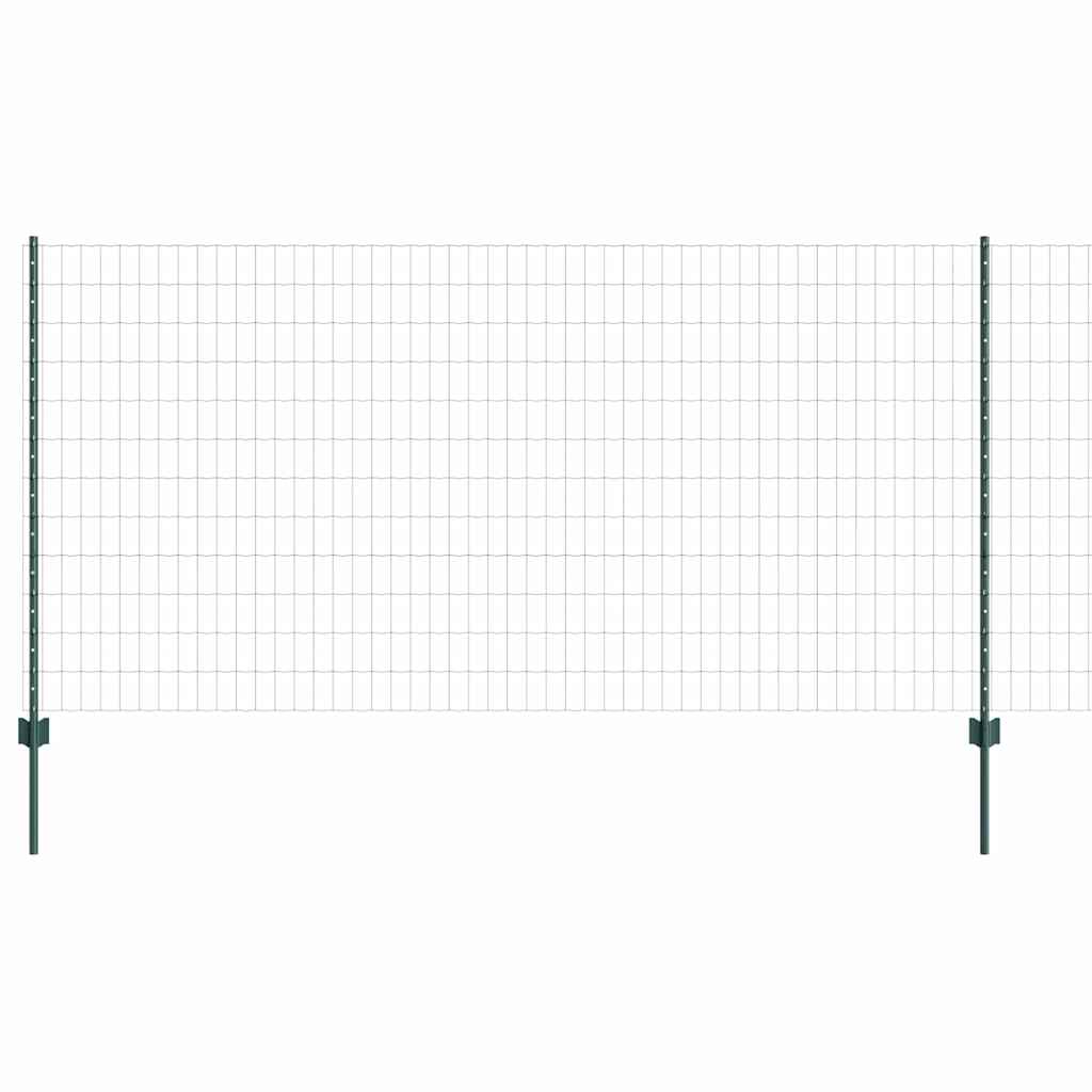 vidaXL Clôture avec Poteaux Vert 1,2 x 25 m Acier et PVC
