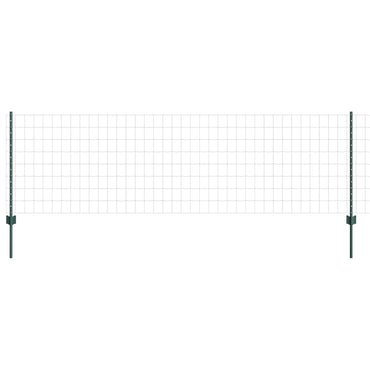 vidaXL Zaun mit Pfosten Grün 0,8 x 25 m Stahl und PVC