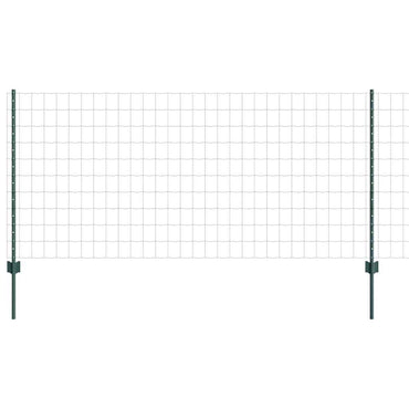 vidaXL Zaun mit Pfosten Grün 1 x 25 m Stahl und PVC