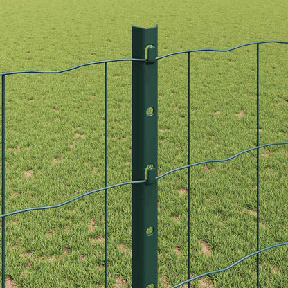 vidaXL Clôture avec Poteaux Vert 1,2 x 25 m Acier et PVC