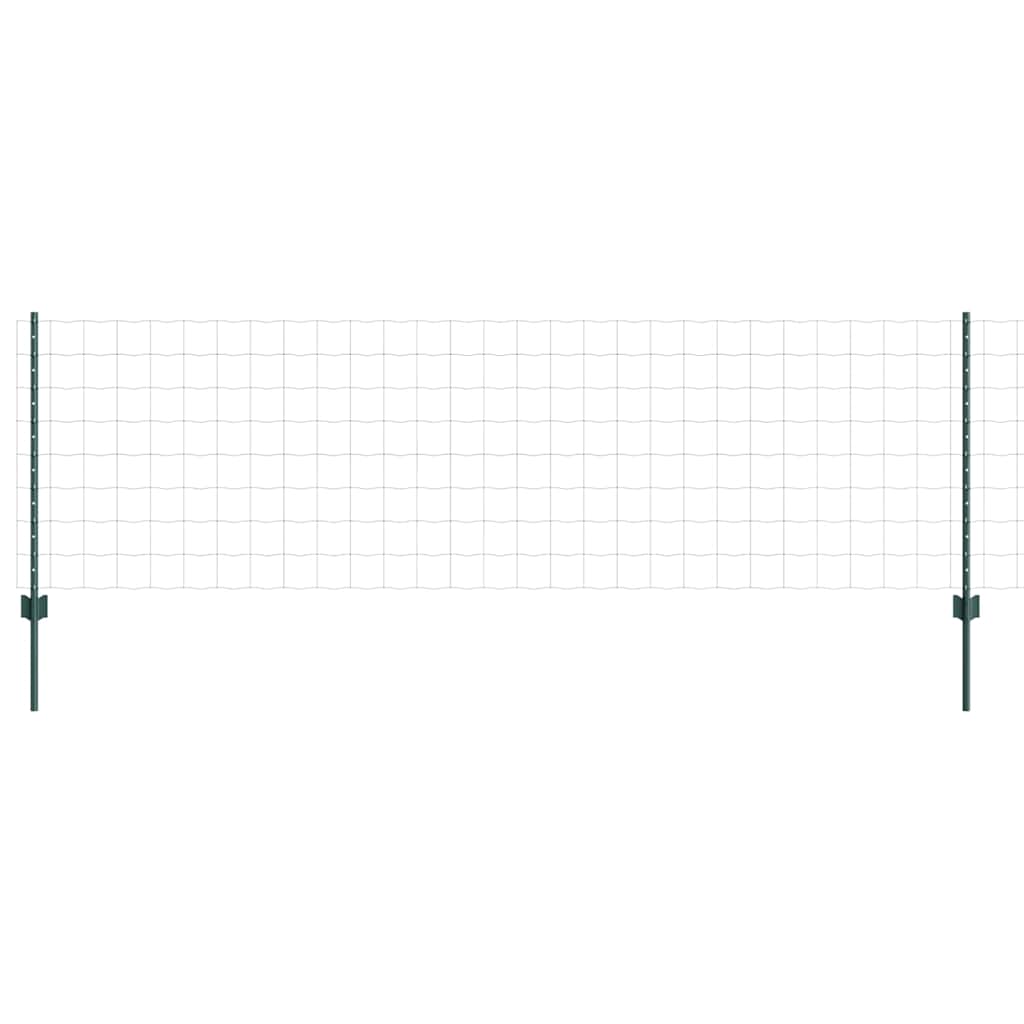 vidaXL Zaun mit Pfosten Grün 0,8 x 25 m Stahl